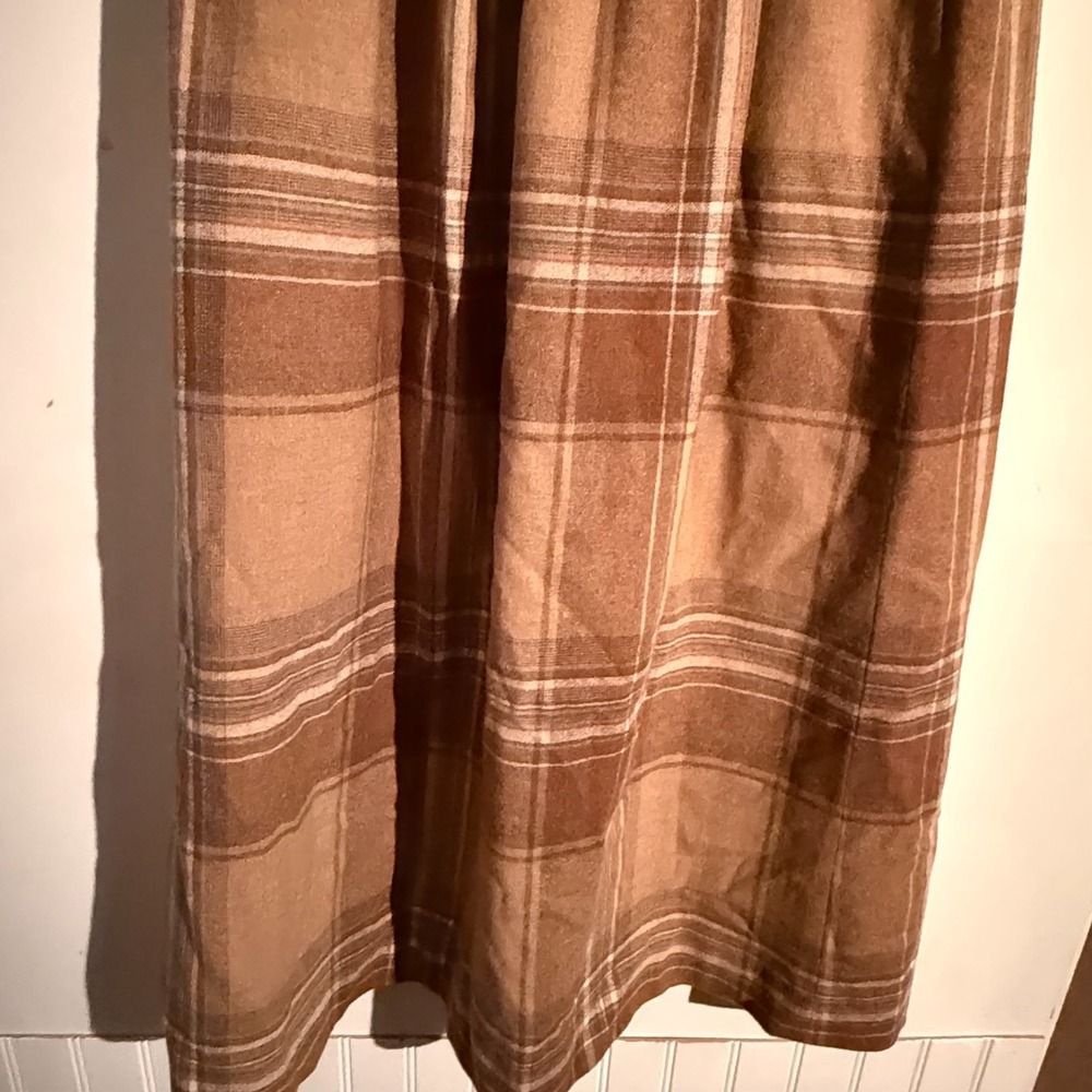 Vintage Pendleton Skirt Womens 10 Natural Wool Plaid A Line Brown Cottagecore - Picture 4 of 7